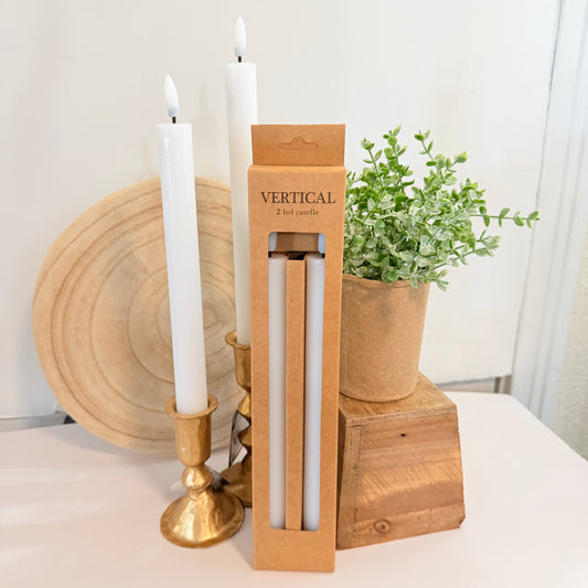 Two LED Taper Candles