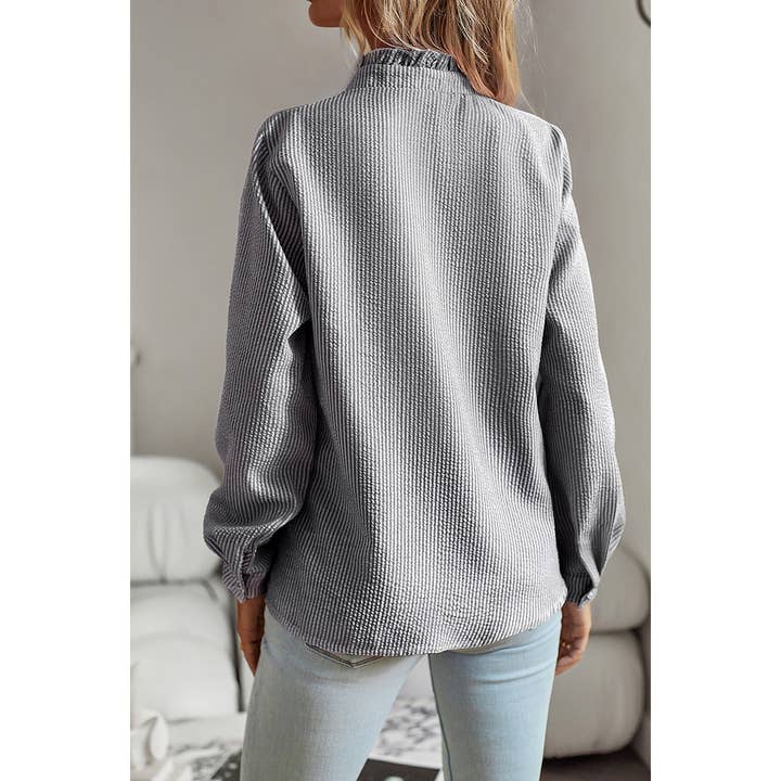 Ruffle Trim Button Shirt