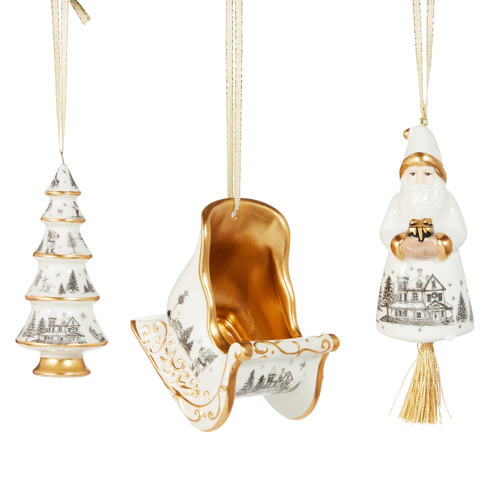 Black, Gold & White Ornament