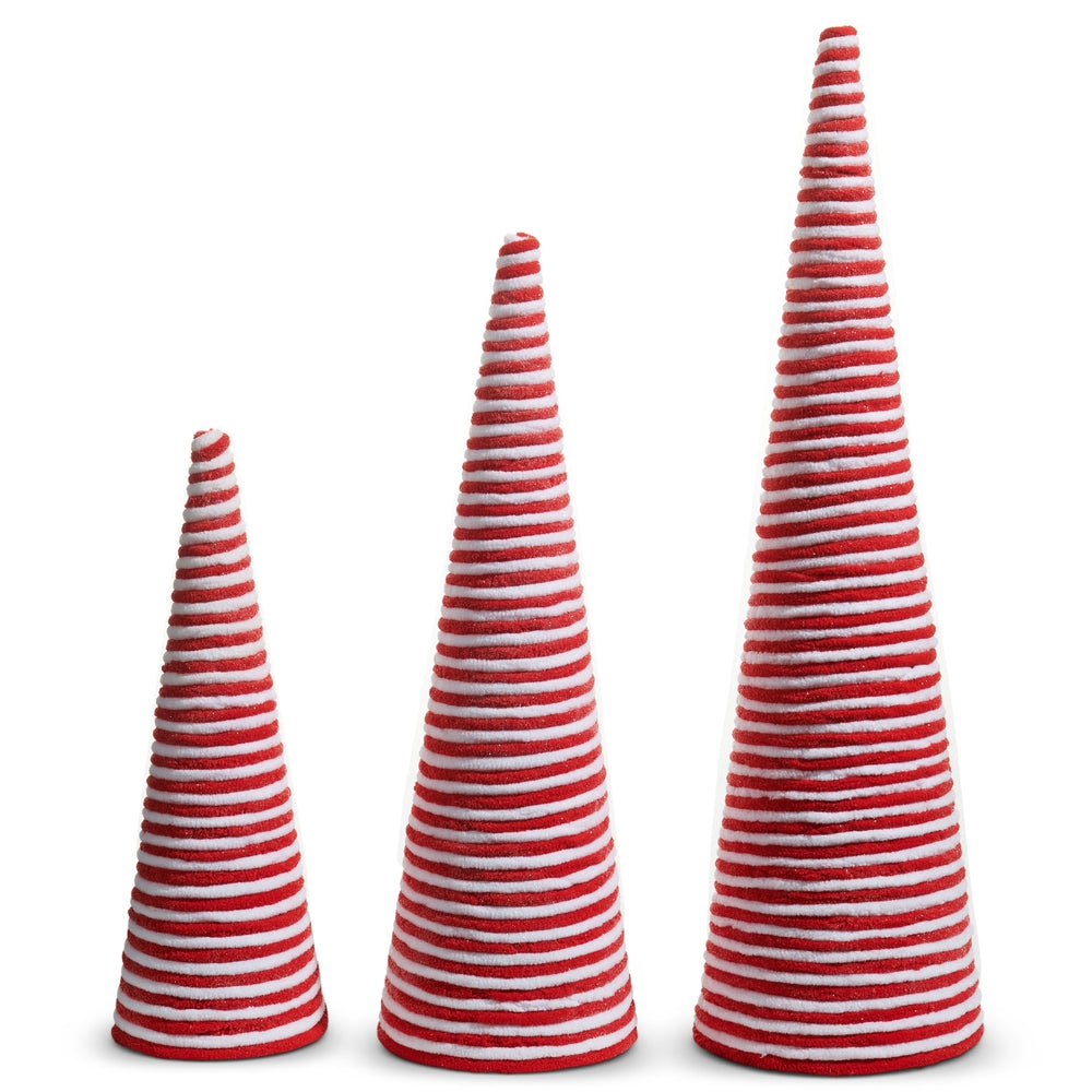 Red and White Yarn Trees