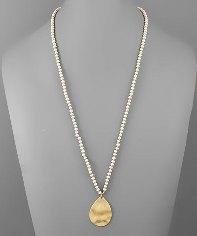 Teardrop Wood Bead Necklace