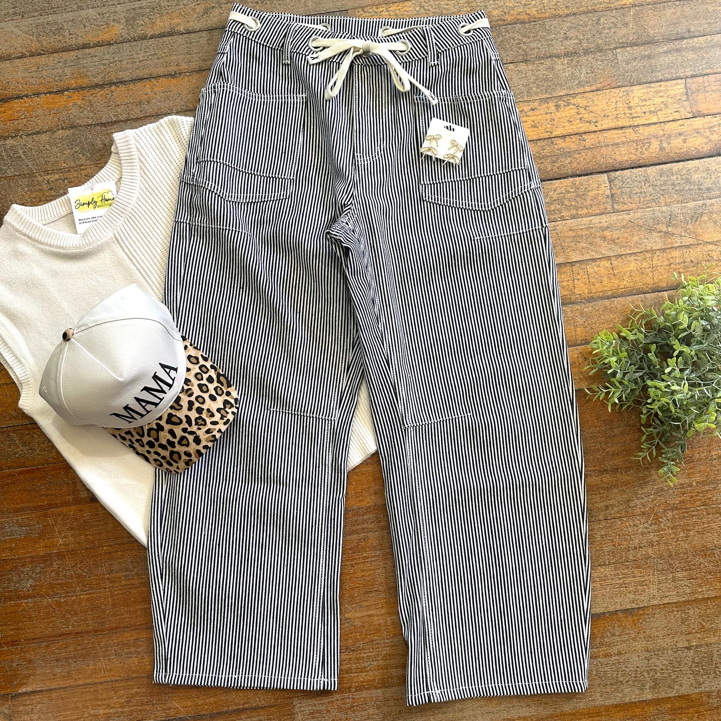 Stripe Barrel Pants