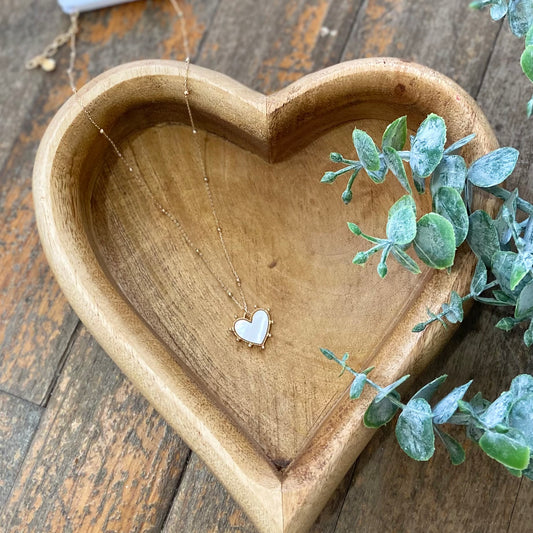 Pearl Stud Heart Necklace