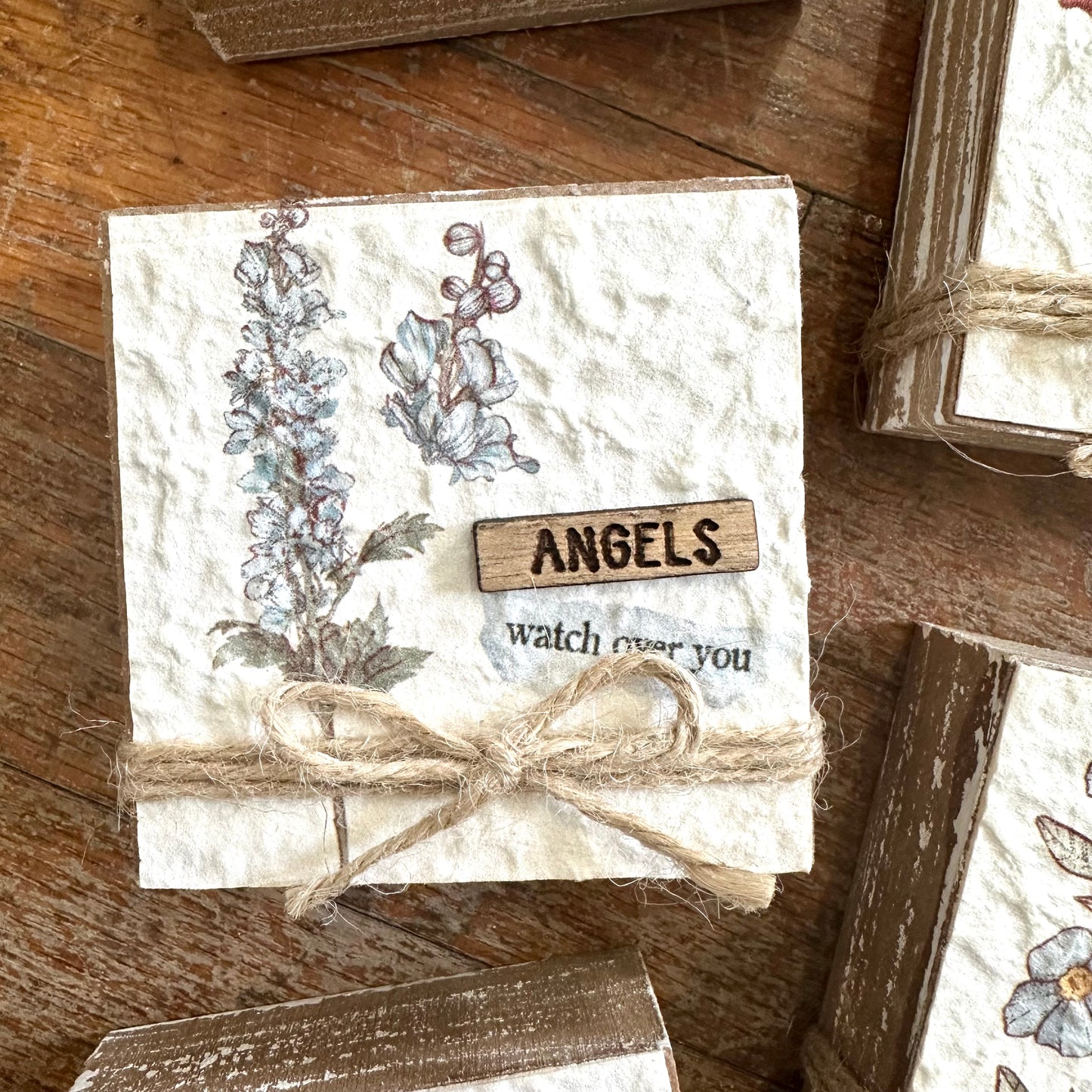 Floral Block With Jute Rope