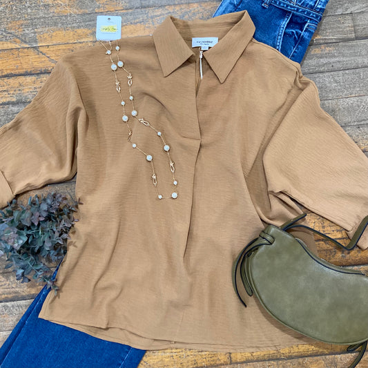 Crinkled Woven Top