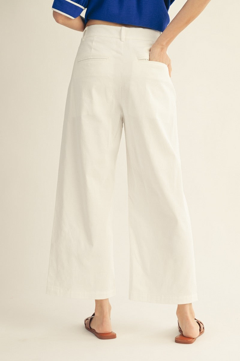 Wide Leg Scallop Detail Pants