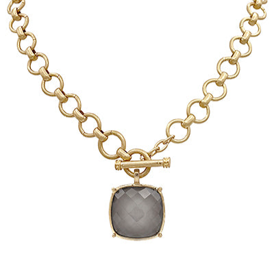 Big Stone Pendant Necklace