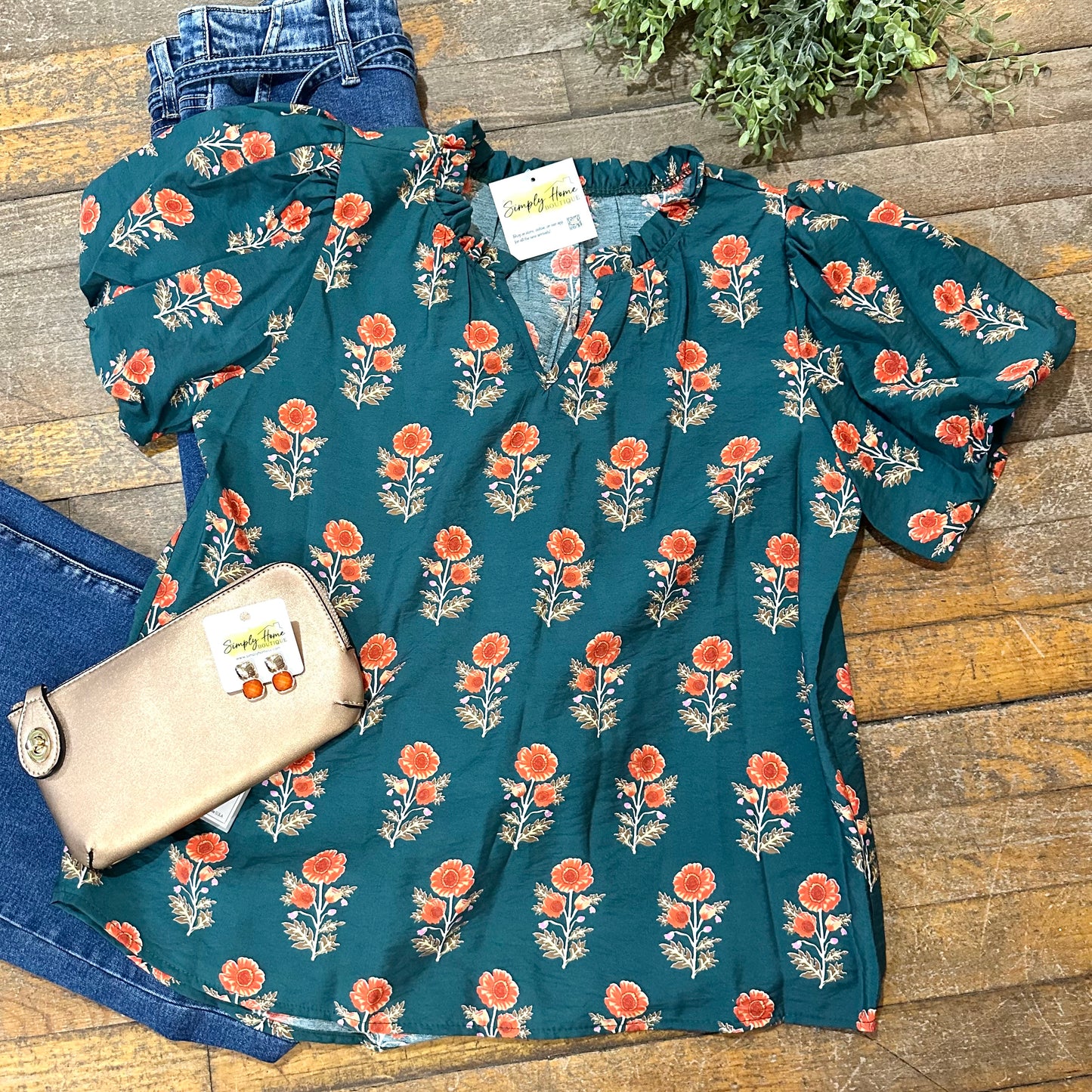 Floral Puff Sleeve Blouse
