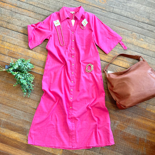 Button Down Midi Dress