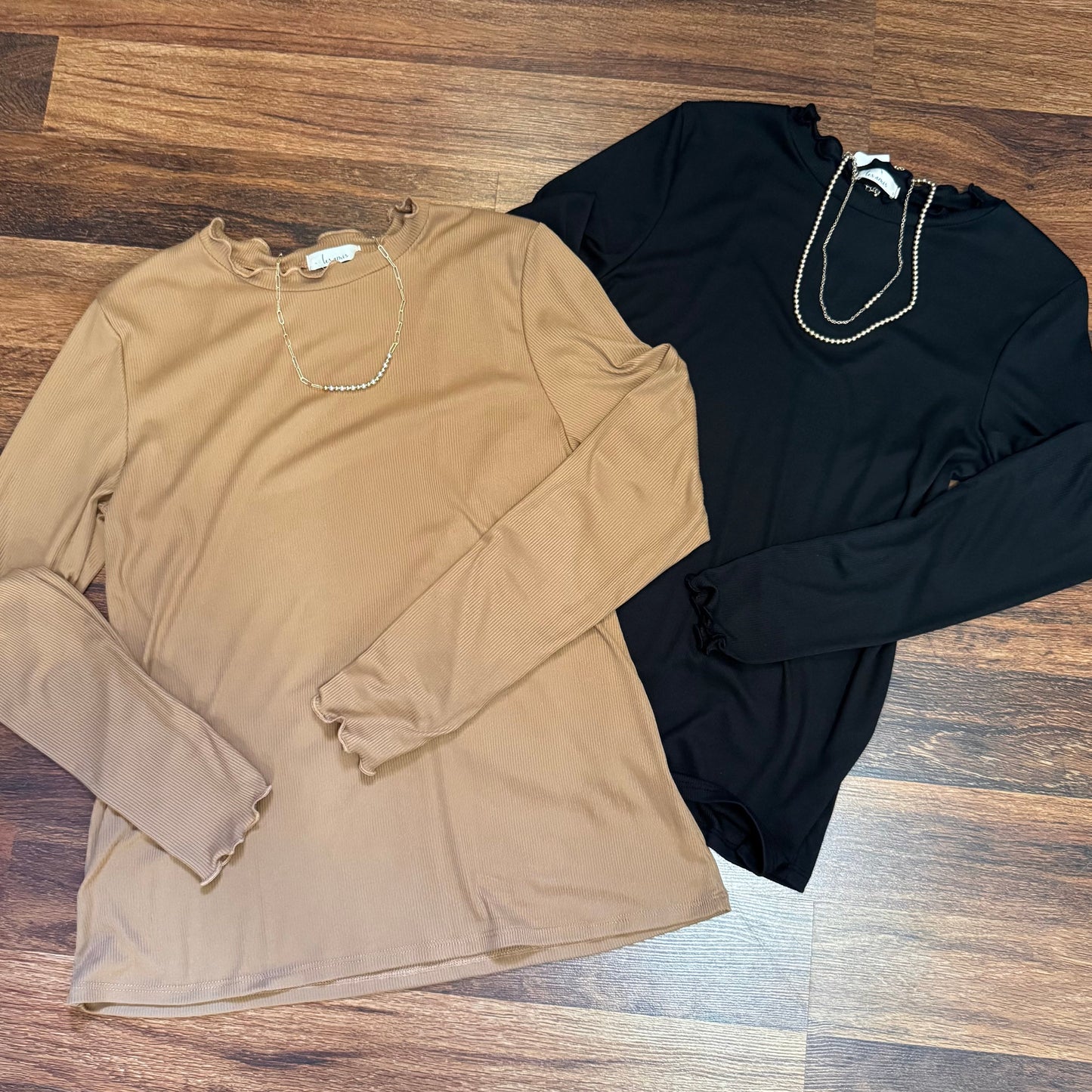 Long Sleeve Ruffle Collar Shirt