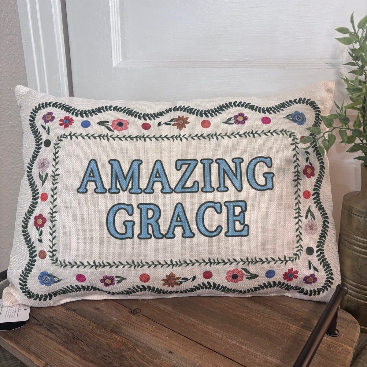 Amazing Grace Cottage Frame Pillow