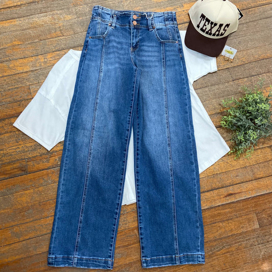 Risen Mid Rise Wide Baggy Jeans