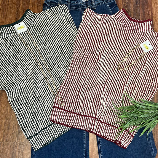 Two Tone Ribbed Top