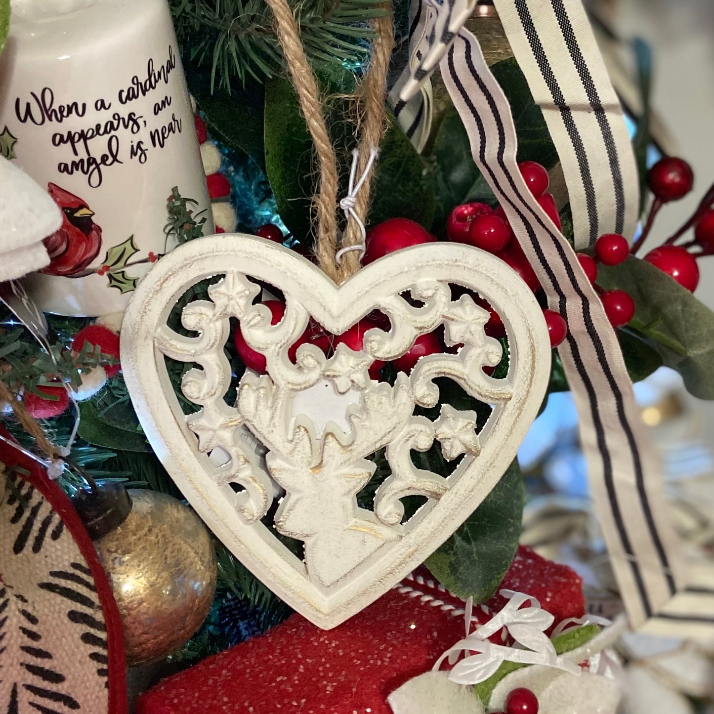 Carved Tree, Heart or Angel Ornament