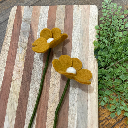 Felted Simple Yellow Flower