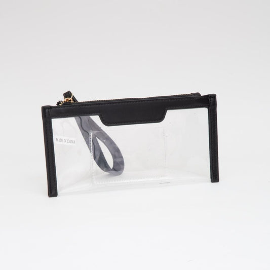 Clear Crossbody Wristlet with Black Trim