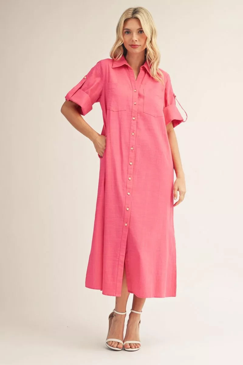 Button Down Midi Dress