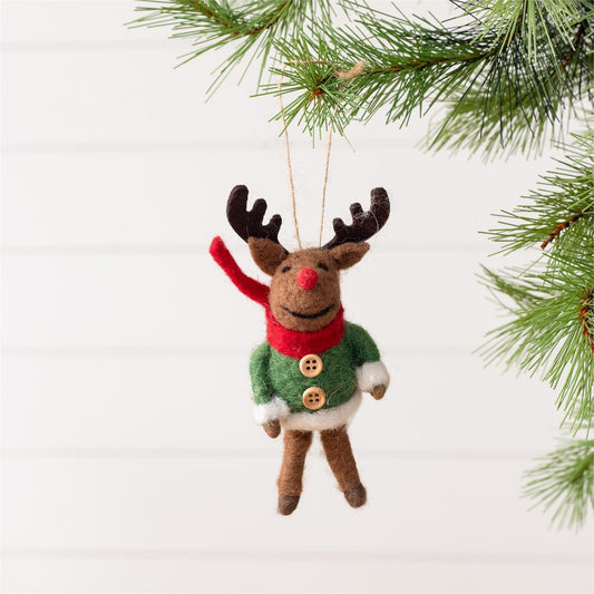 Felted Moose Ornament