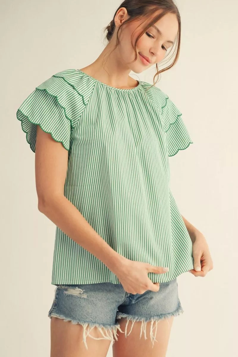 Scallop Sleeve Top