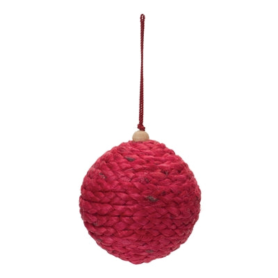 Red Jute Ball Ornament