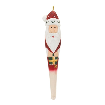 Santa Wood Drop Ornament