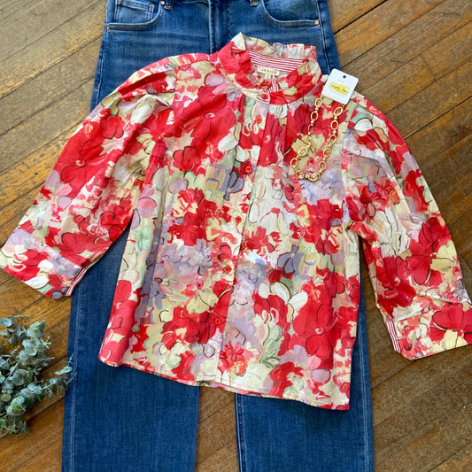 Floral Quarter Sleeve Top