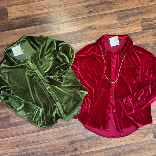Velour Button Down