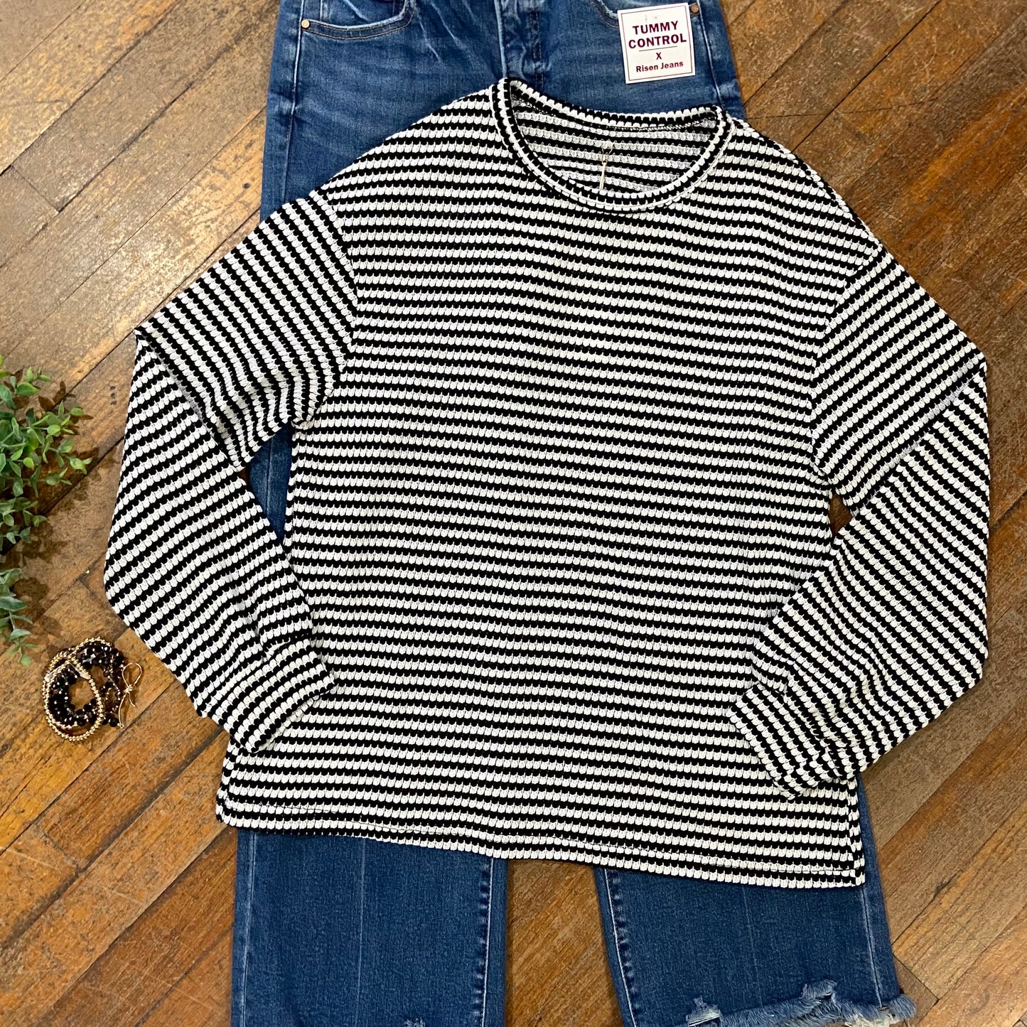 Striped Round Neck Top