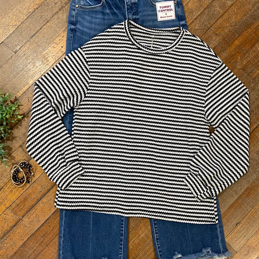 Striped Round Neck Top