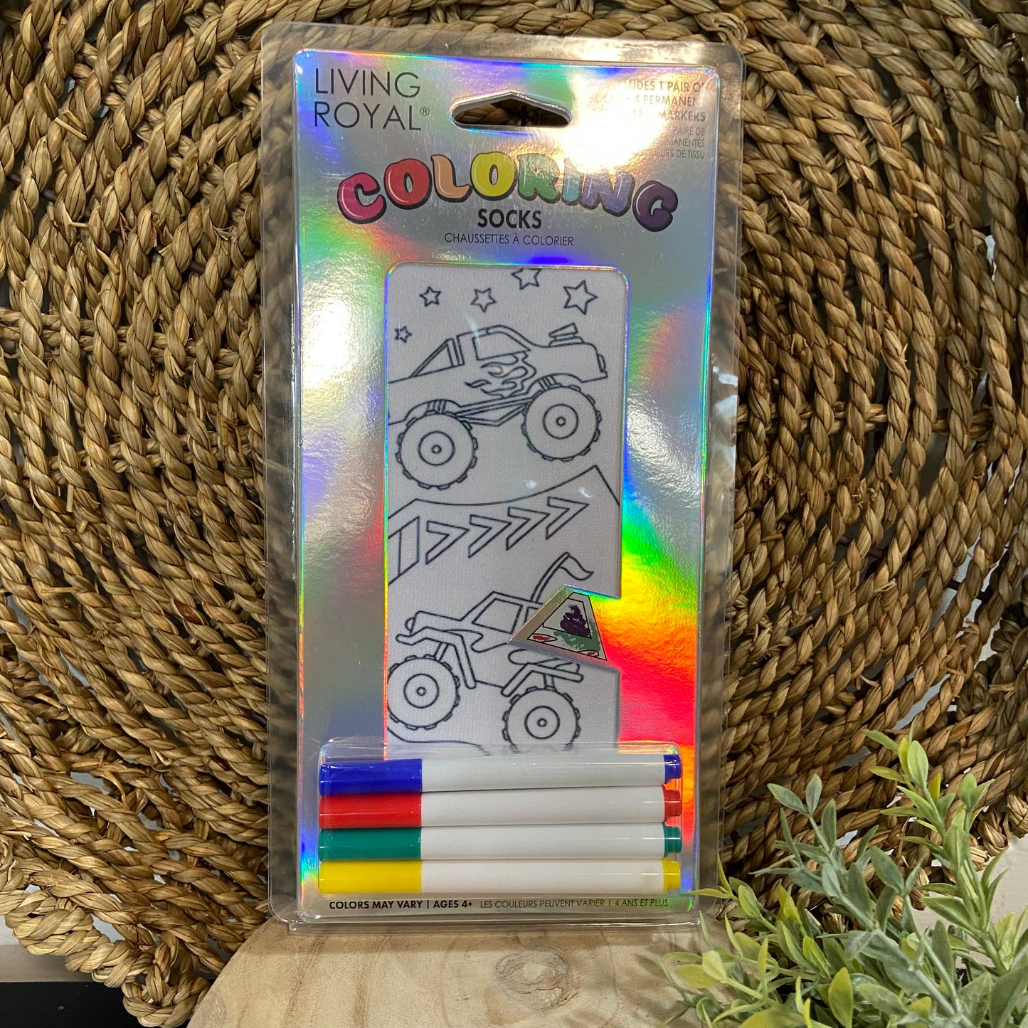 Monster Truck Coloring Socks
