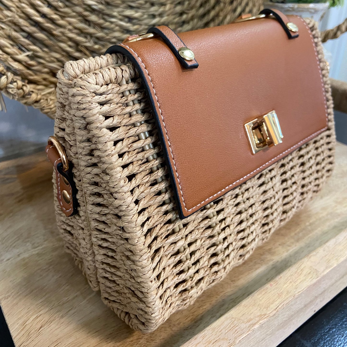 Coastal Charm Woven Handbag