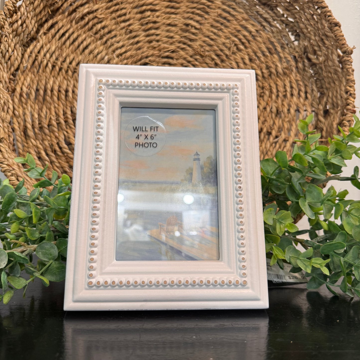 White Beaded Photo Frame