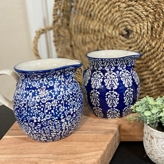 Blue Floral Pitcher