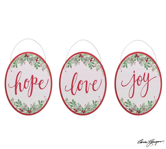 Hope, Love, Joy Hanging Decor