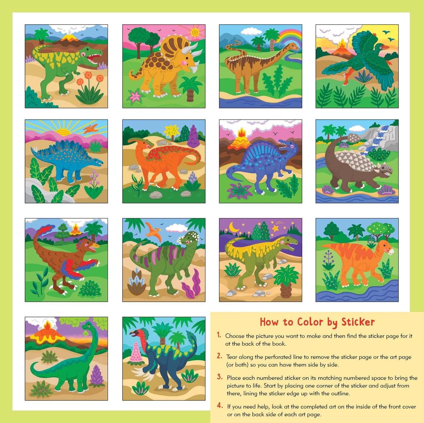 My First Color-by-Sticker Book- Dinosaurs