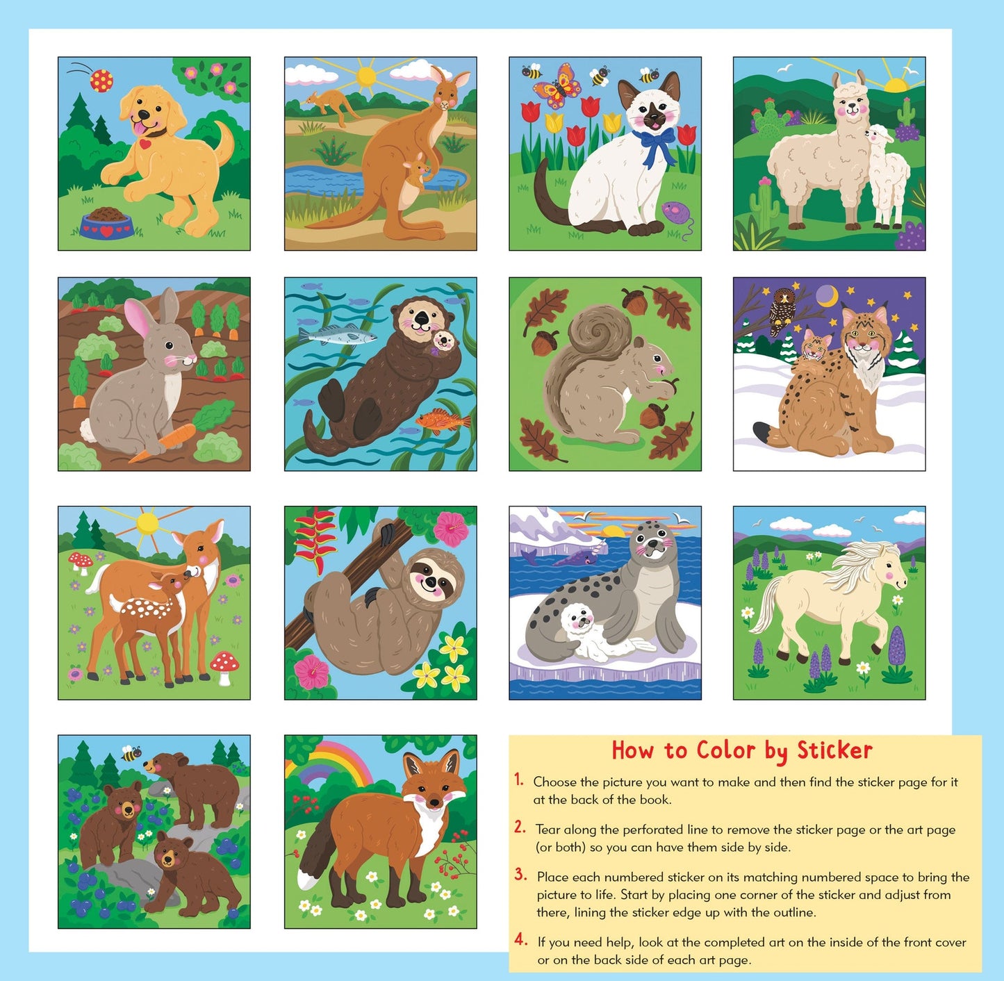 My First Color-by-Sticker Book- Furry Friends