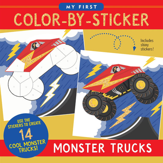 My First Color-by-Sticker Book- Monster Trucks