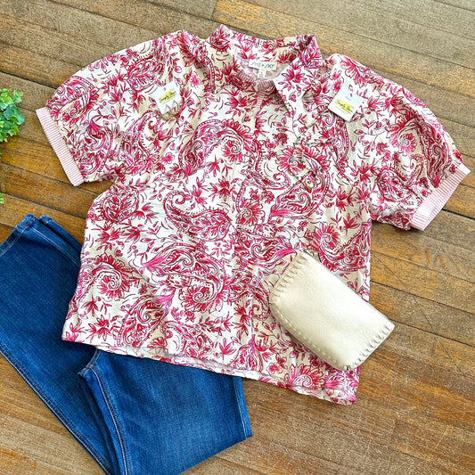 Fuschia Button Down Top