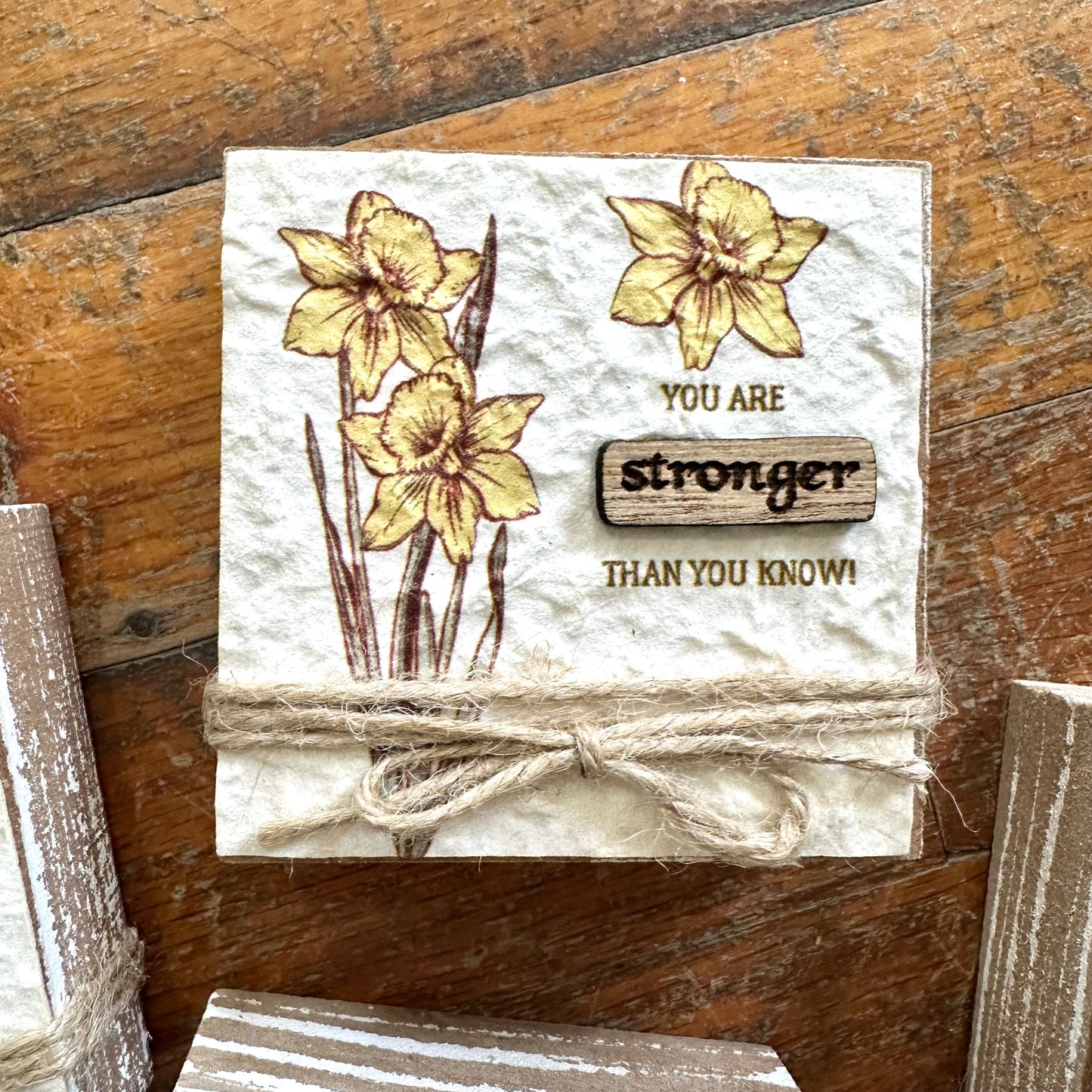 Floral Block With Jute Rope