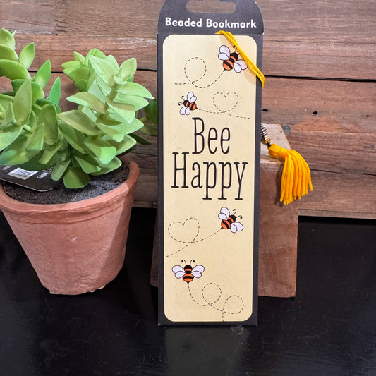 Bee Happy Beaded Bookmark