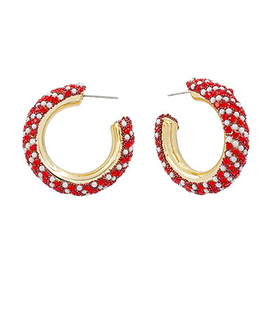 Christmas Rhinestone Hoops