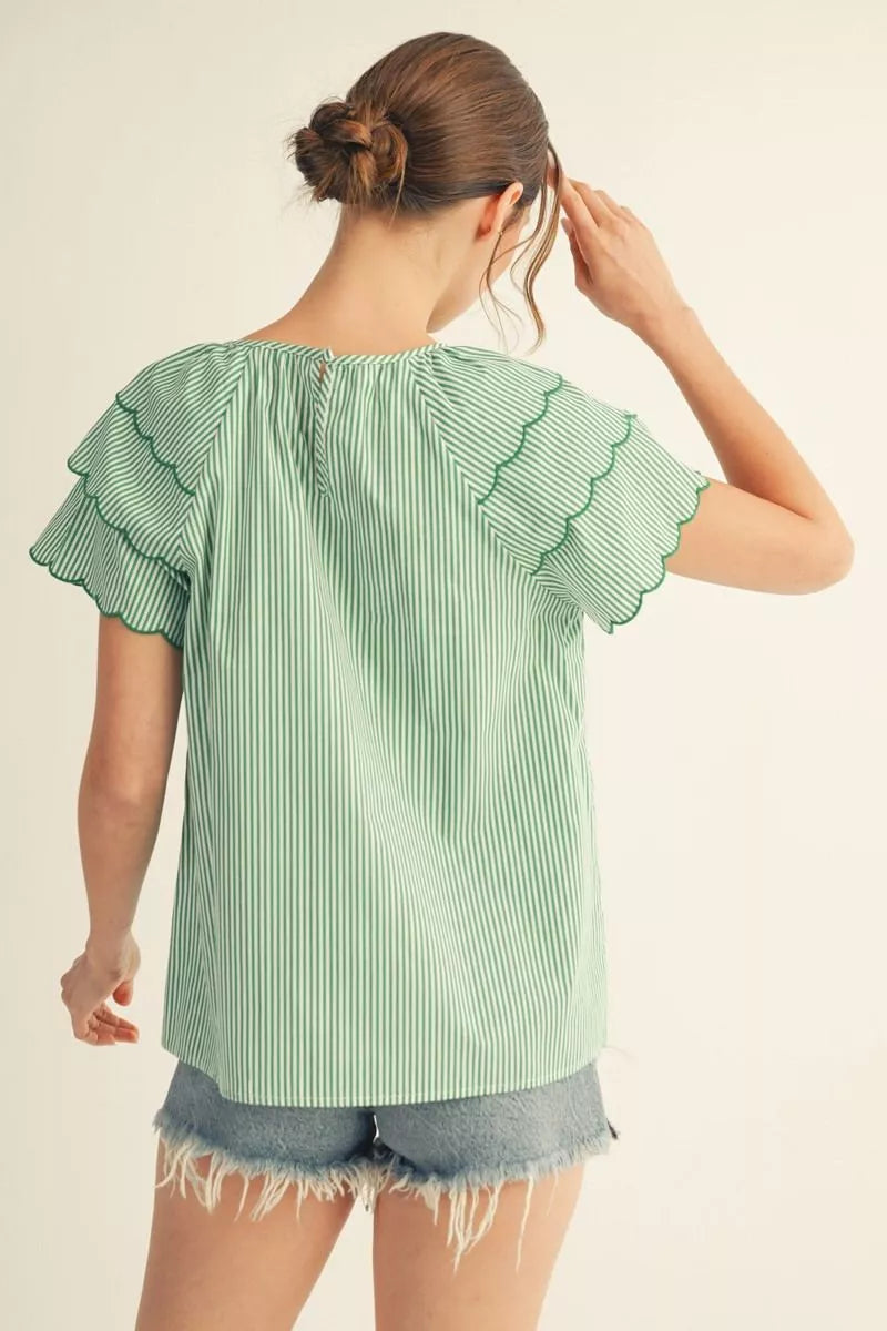 Scallop Sleeve Top