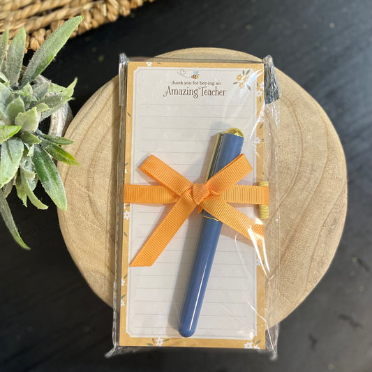 Amazing Teacher Notepad and Pen Gift Set