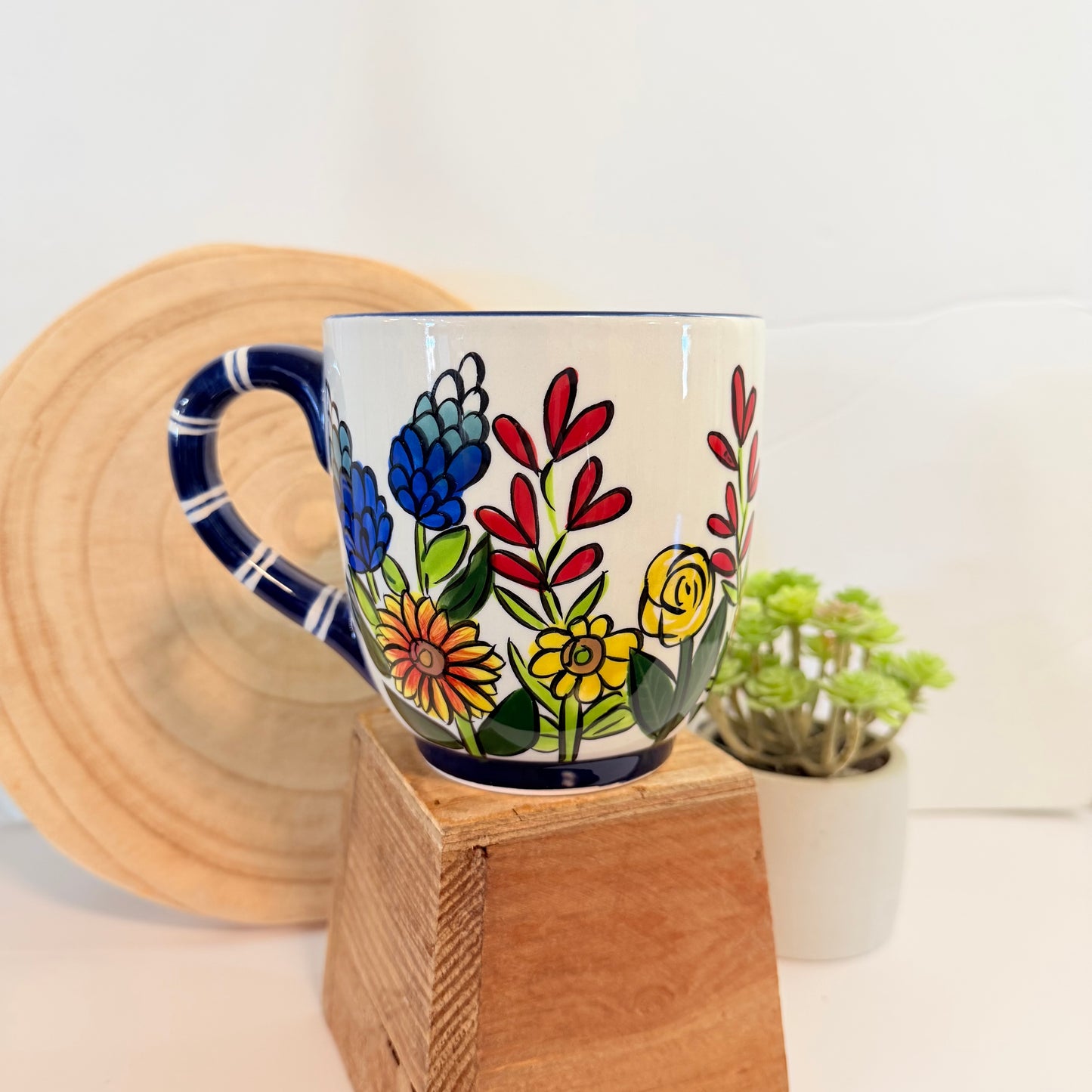 God Bless Texas Flower Mug