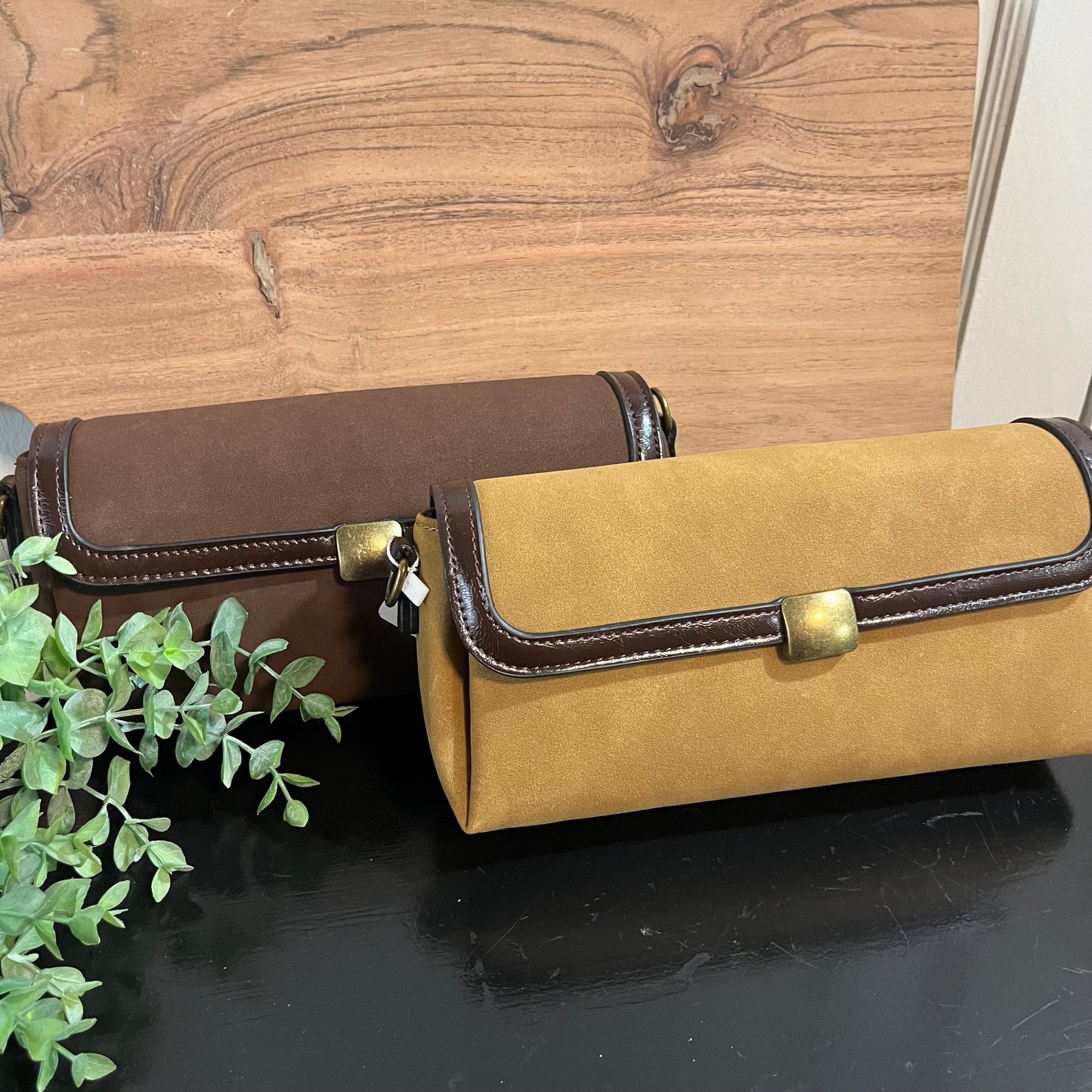 Faux Suede Crossbody