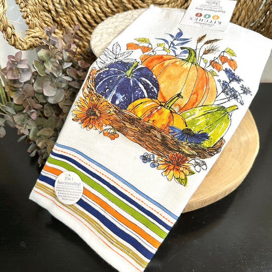 Fall Pumpkin Basket Towel