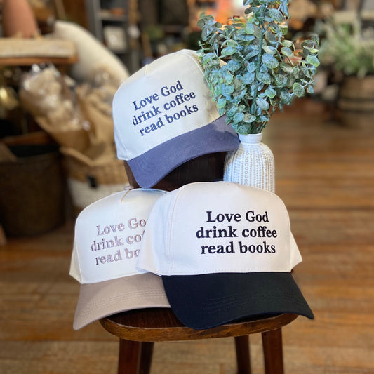 Love God, Coffee & Books Cap