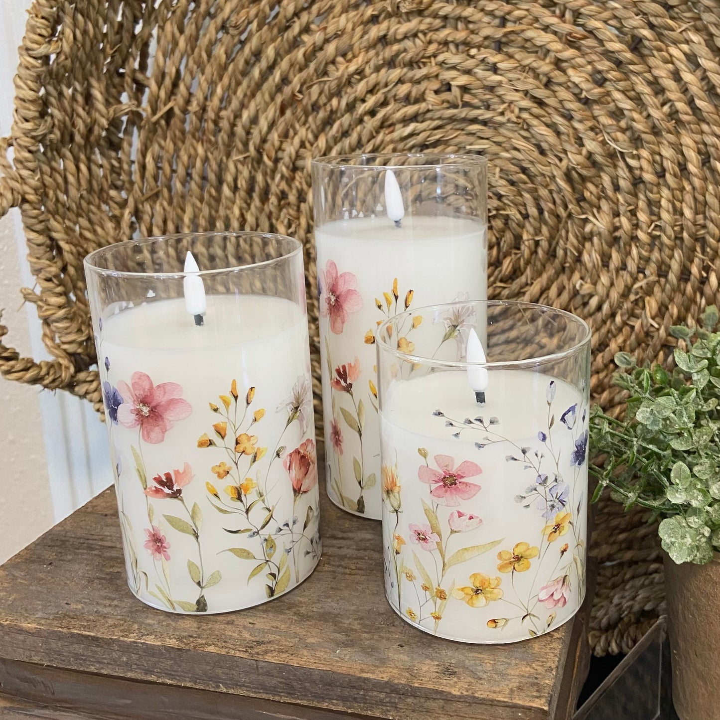 Floral Glass Luminary