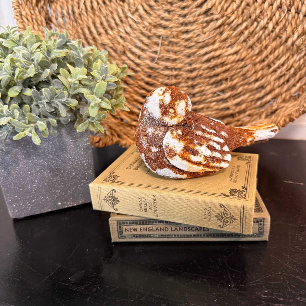 Distressed Resin Bird Decor