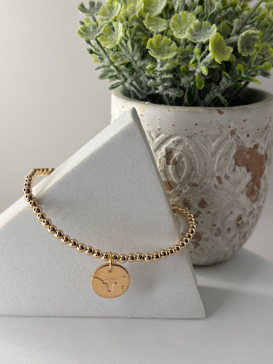 enewton ecollegiate Classic Gold 3mm Bracelet- UT Austin Disc